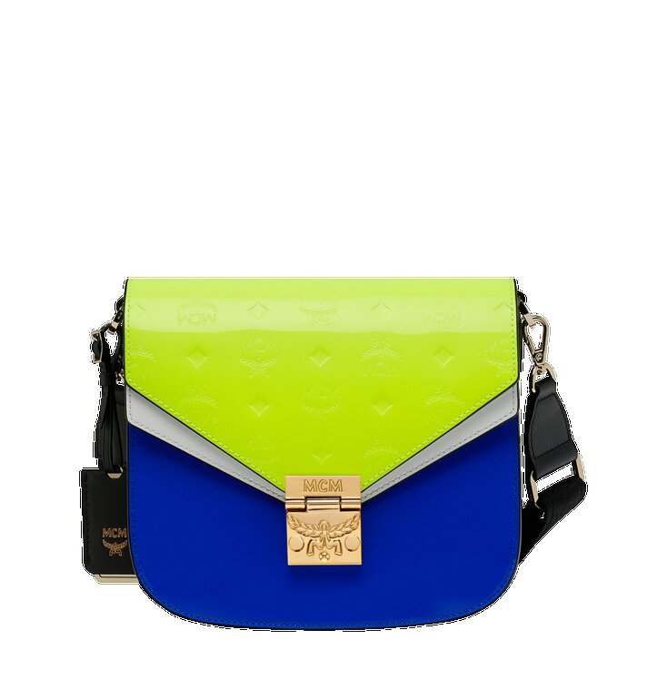 TÚI MCM Small - Patricia Shoulder Bag in Monogram Patent Leather - Neon Yellow