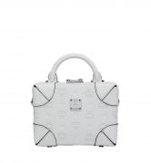 TÚI MCM Small - Soft Berlin Crossbody Bag in Monogram Leather - White 21 cm