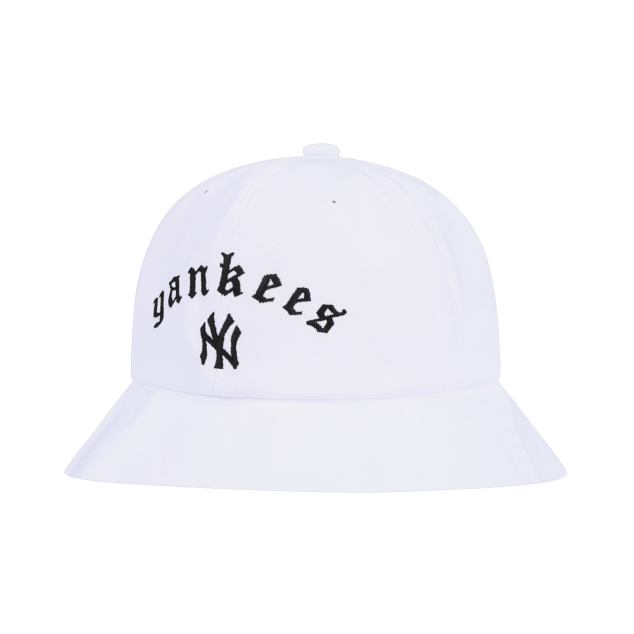 NÓN MLB NEW YORK YANKEES STREET GOTHIC WORDING SOLID DOME HAT - WHITE