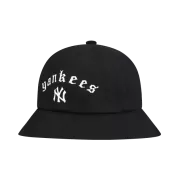 NÓN MLB NEW YORK YANKEES STREET GOTHIC WORDING SOLID DOME HAT - BLACK