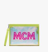 TÚI MCM Medium - FLO ZIP POUCH IN HOLOGRAM - Neon Yellow
