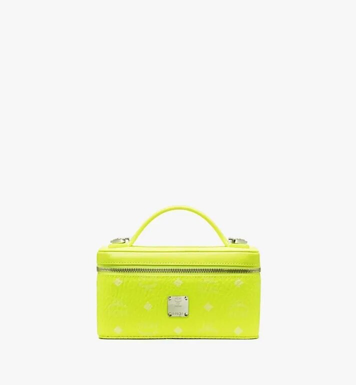 TÚI MCM ROCKDTAR VANITY CASE IN VISETOS - Neon Yellow