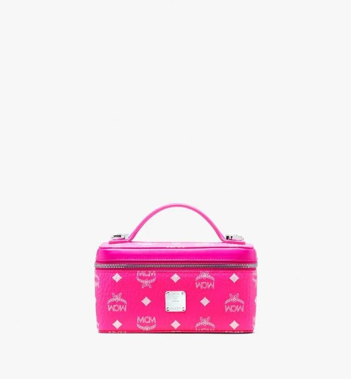 TÚI MCM ROCKDTAR VANITY CASE IN VISETOS - Neon Pink