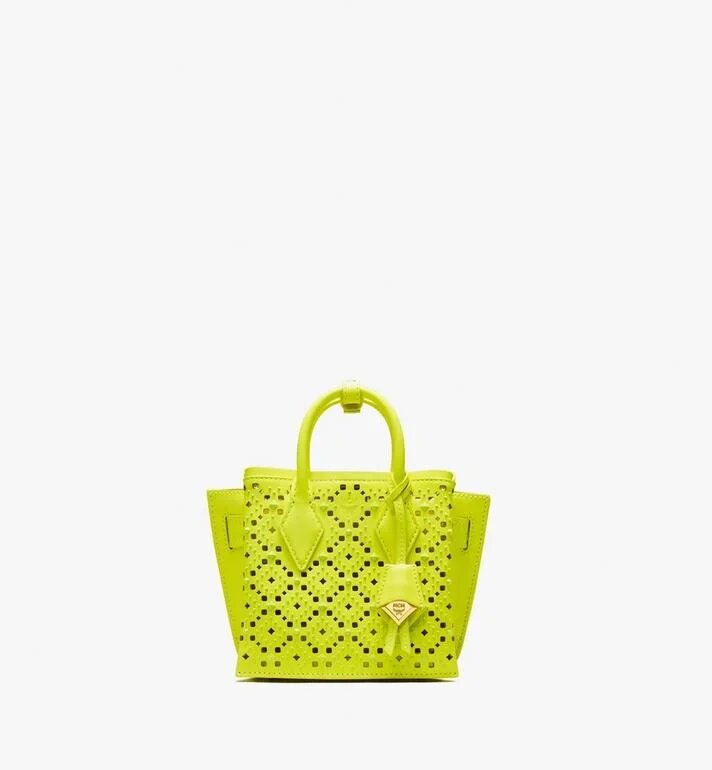 TÚI MCM Mini - NEO TOTE IN PERFORATED LEATHER - Neon Yellow