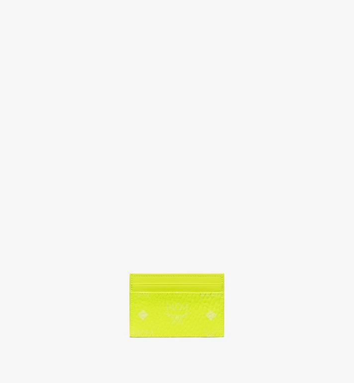 VÍ MCM Mini - CARD CASE IN VISETOS - Neon Yellow