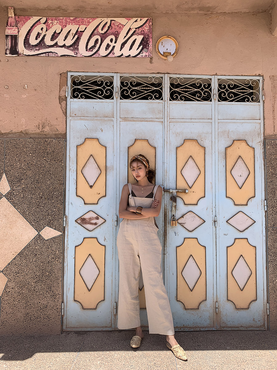 THỜI TRANG HÀN QUỐC - Dropped Armhole Loose Fit Jumpsuit