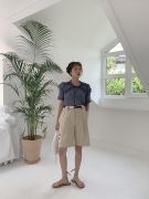 THỜI TRANG HÀN QUỐC - Rope Belt Wide-Leg Trouser Shorts