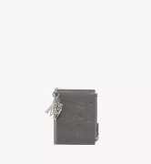 VÍ MCM Mini - KLARA TWO-FOLD WALLET IN MONOGRAM LEATHER - Charcoal