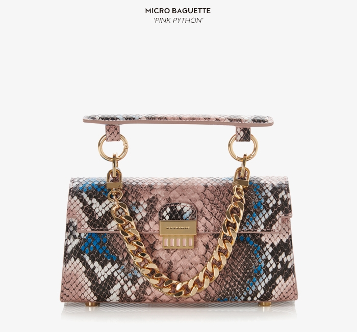 TÚI PLAY NO MORE - MICRO BAGUETTE - PINK PYTHON