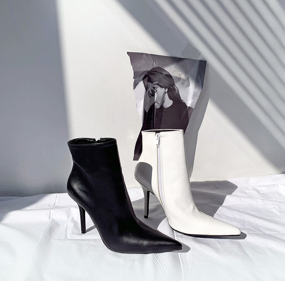GIÀY BOOTS HÀN QUỐC - Steleto ankle heel