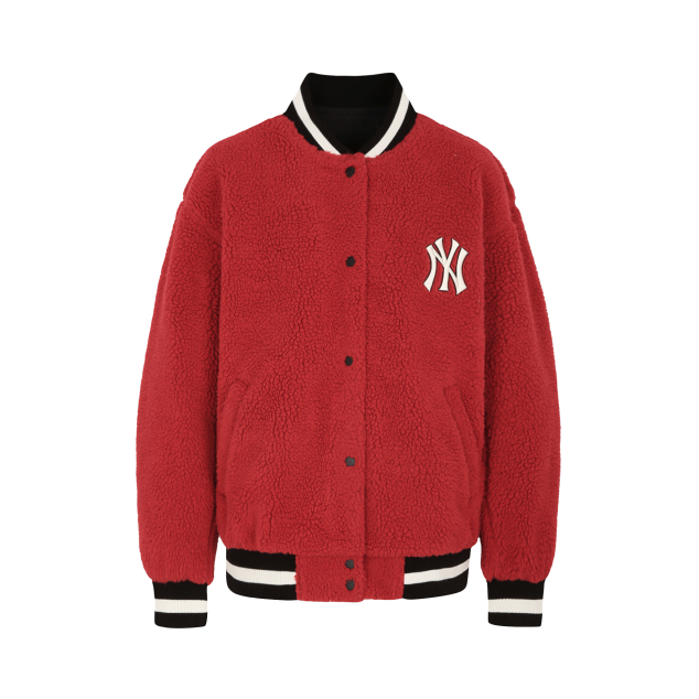 ÁO KHOÁC MLB NEW YORK YANKEES SHEEP BOA SOLID BASEBALL JACKET - RED