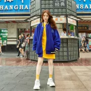 ÁO KHOÁC MLB LA DODGERS SHEEP BOA SOLID BASEBALL JACKET - BLUE