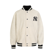 ÁO KHOÁC MLB NEW YORK YANKEES SHEEP BOA SOLID BASEBALL JACKET - IVORY