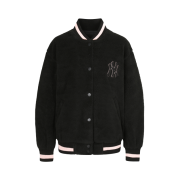 ÁO KHOÁC MLB NEW YORK YANKEES SHEEP BOA SOLID BASEBALL JACKET - BLACK PINK