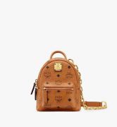 MCM ESSENTIAL MINI CROSSBODY IN VISETOS - COGNAC