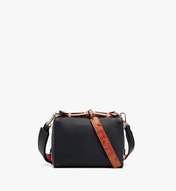 TÚI MCM MILANO BOSTON BAG IN CALFSKIN LEATHER - BLACK 18CM