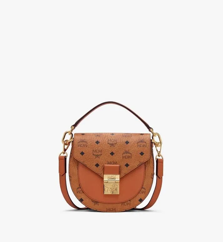 TÚI MCM SMALL PATRICIA SHOULDER BAG IN VISETOS - COGNAC