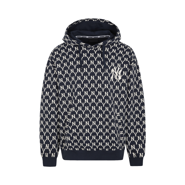 ÁO MLB NEW YORK YANKEES FRONT MONOGRAM EMBOSSED EMBROIDERY HOODIE - NAVY