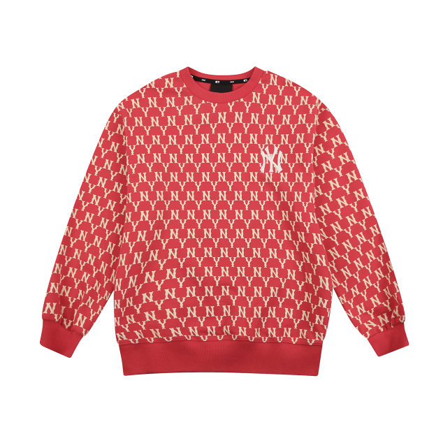 ÁO MLB NEW YORK YANKEES FRONT MONOGRAM EMBOSSED EMBROIDERY SWEATSHIRT - RED