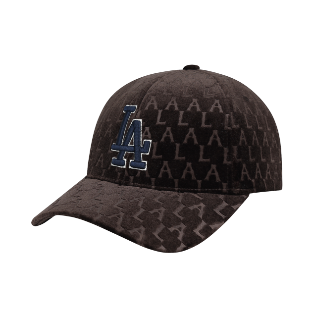 NÓN MLB LA DODGERS VELVET MONOGRAM ADJUSTABLE CAP - BROWN