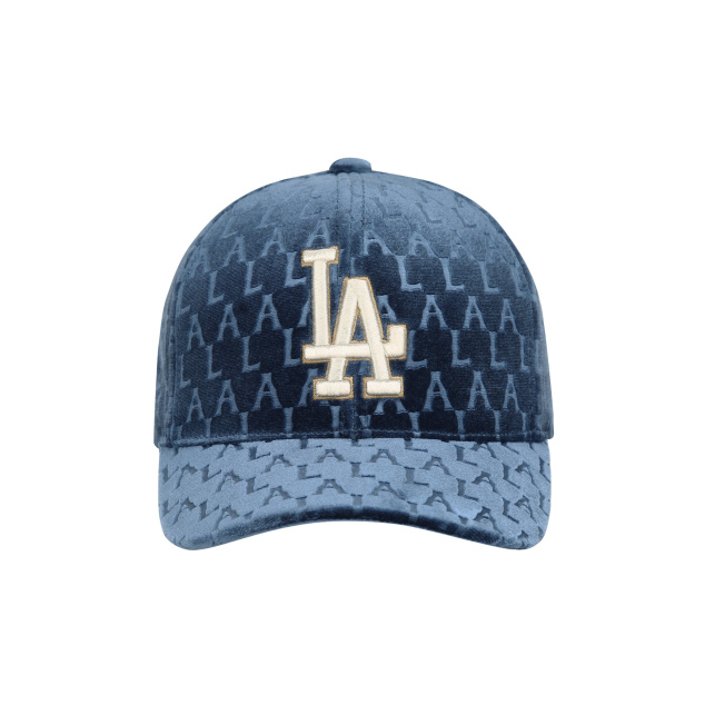 NÓN MLB LA DODGERS VELVET MONOGRAM ADJUSTABLE CAP - NAVY