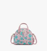 TÚI MCM SMALL ESSENTIAL HALF MOON TOTE IN FLORAL LEOPARD - Leoforal Powder Pink