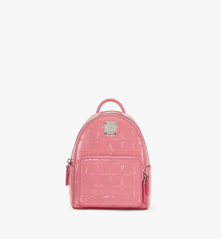 BALO MCM STARK BEBE DIAMOND BACKPACK IN MONOGRAM LEATHER - Salmon Rose (Pink)