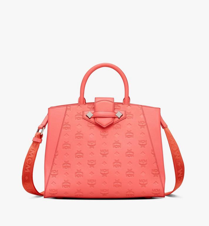 TÚI MCM MEDIUM ESSENTIAL TOTE IN MONOGRAM LEATHER - Coral