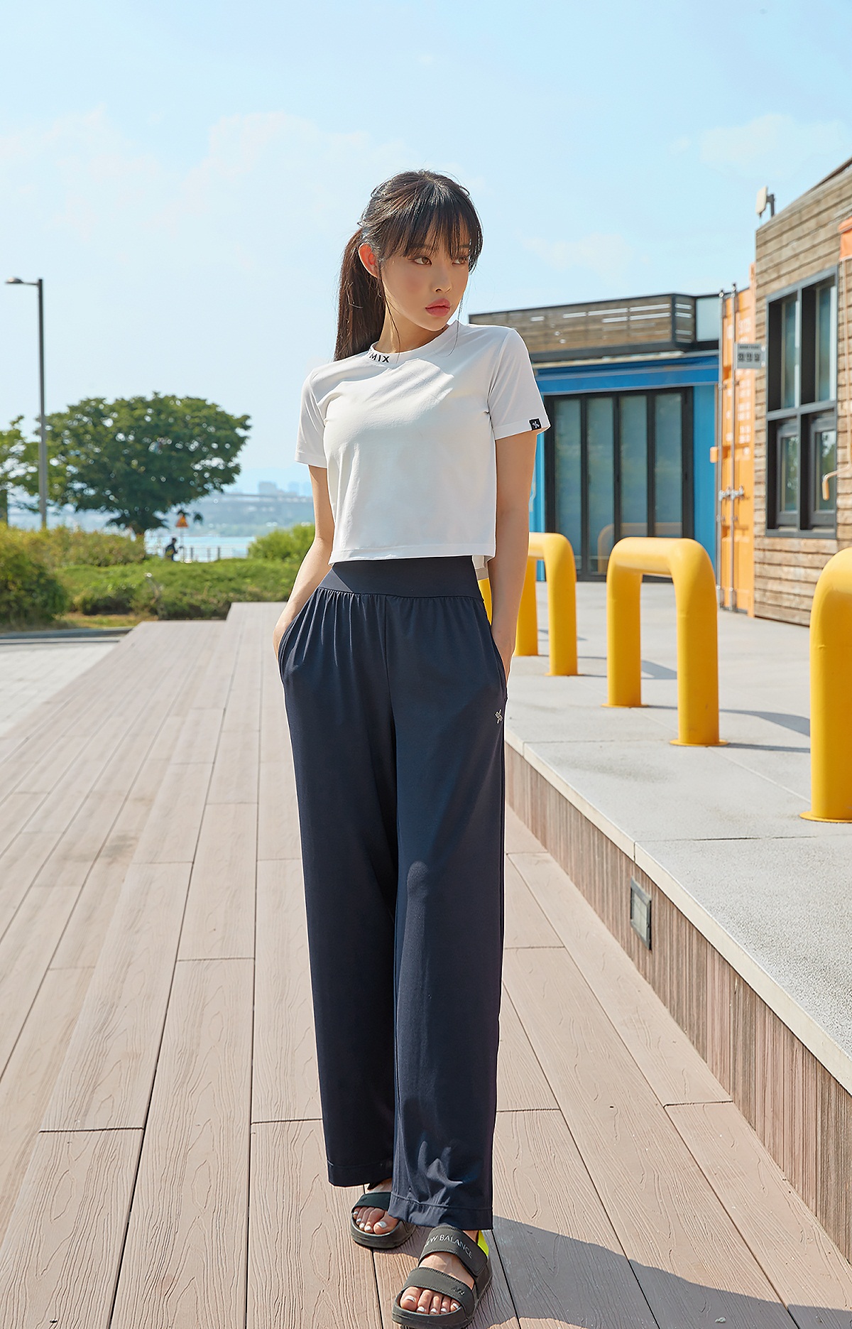 KOREA FITNESS - ĐỒ TẬP HÀN QUỐC - Herald Wide Pants - Mood Indigo