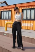 KOREA FITNESS - ĐỒ TẬP HÀN QUỐC - Herald Wide Pants - Black