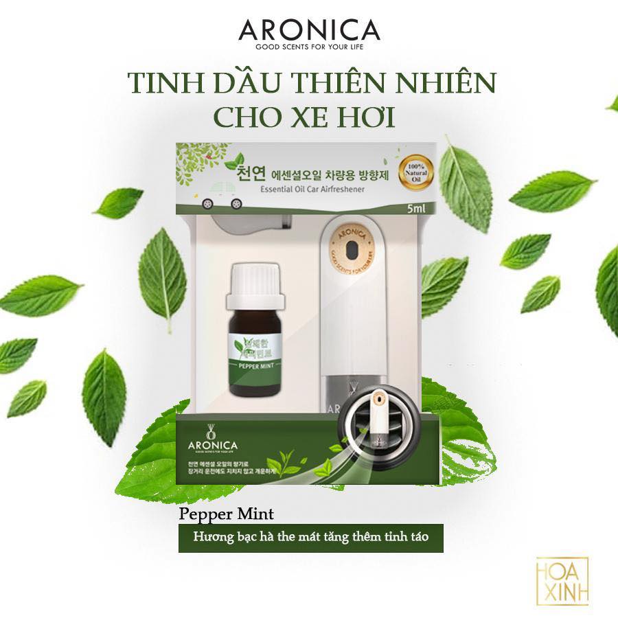 TINH DẦU THIÊN NHIÊN CHO XE HƠI ARONICA - Pepper Mint