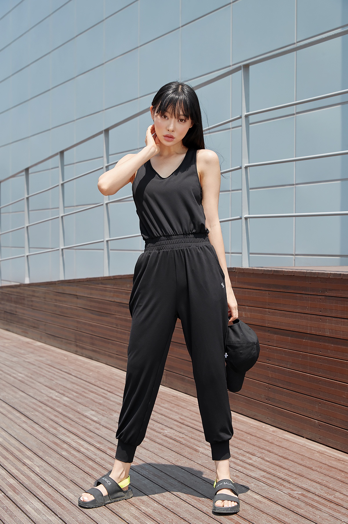 KOREA FITNESS - ĐỒ TẬP HÀN QUỐC - Athens Jump suit Black