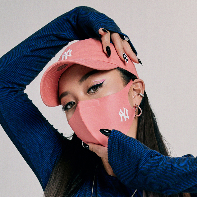KHẨU TRANG MLB SMALL LOGO COLOR MASK NEW YORK YANKEES - PINK