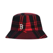 NÓN MLB PLAID REVERSE BUCKET HAT BOSTON RED SOX - RED