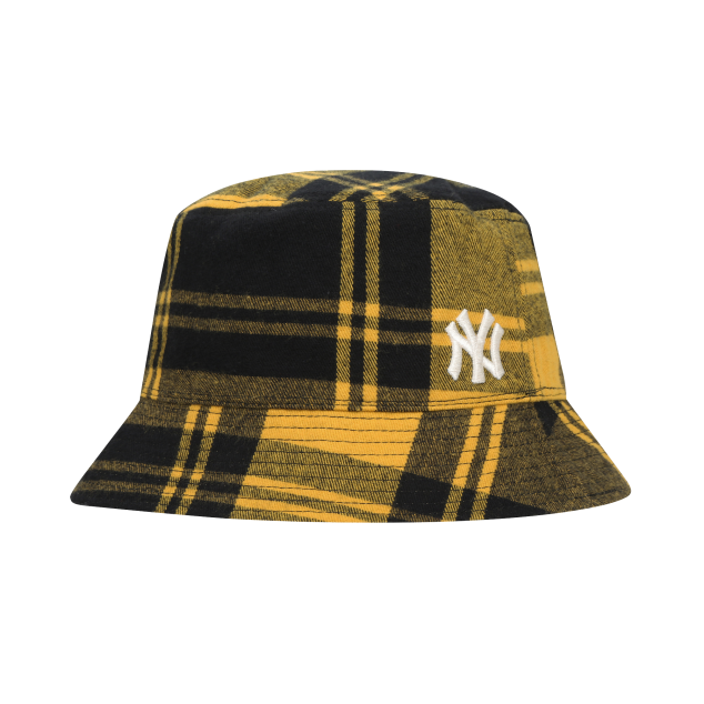 NÓN MLB PLAID REVERSE BUCKET HAT NEW YORK YANKEES - YELLOW