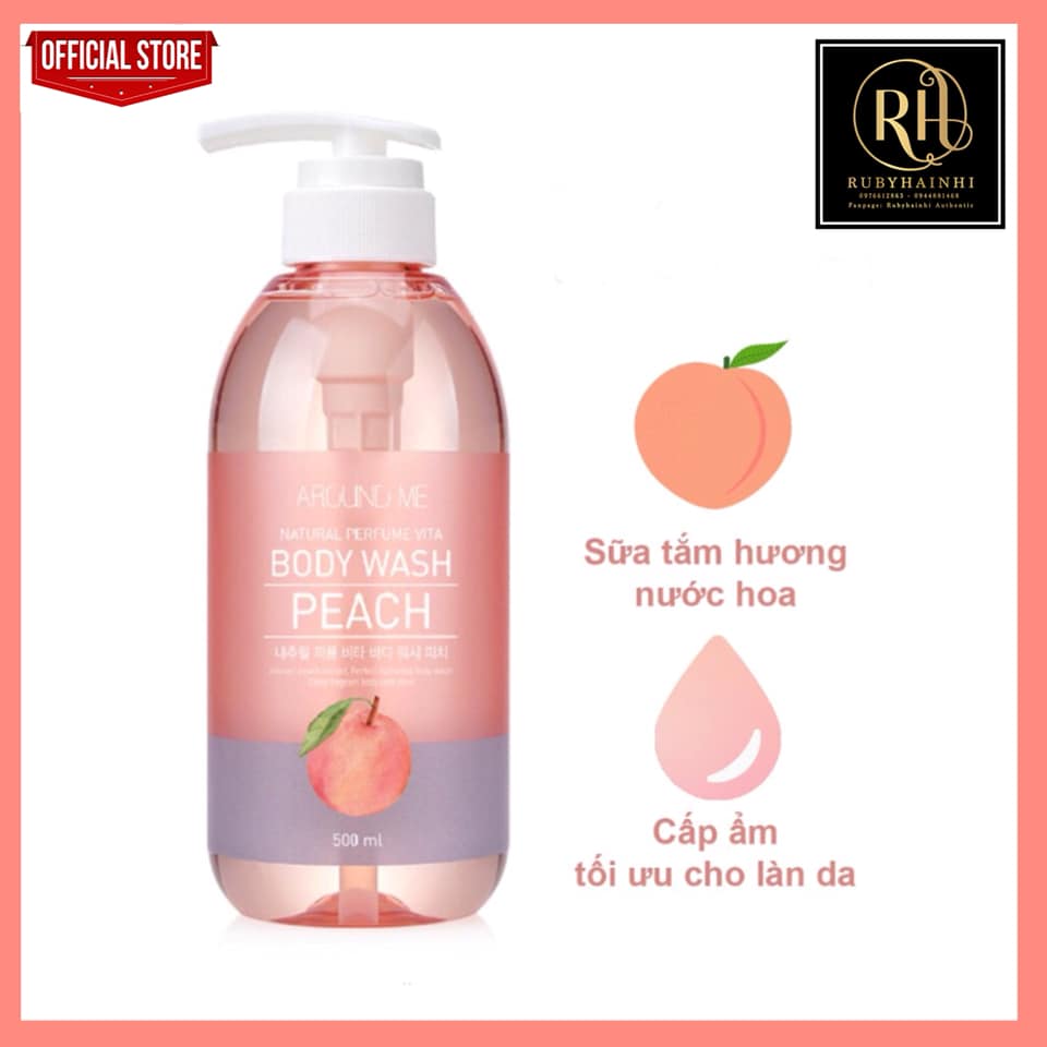 SỮA TẮM HƯƠNG ĐÀO HÀN QUỐC - AROUND ME BODY WASH PEACH