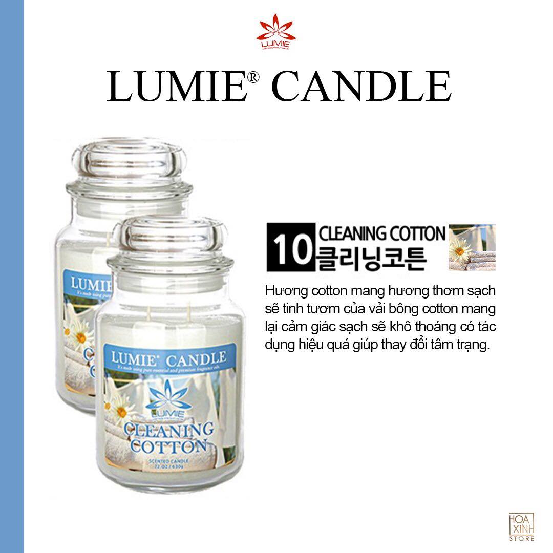 NẾN THƠM CAO CẤP HÀN QUỐC PREMIUM LUMIE LARGE JAR CANDLE - CLEANING COTTON