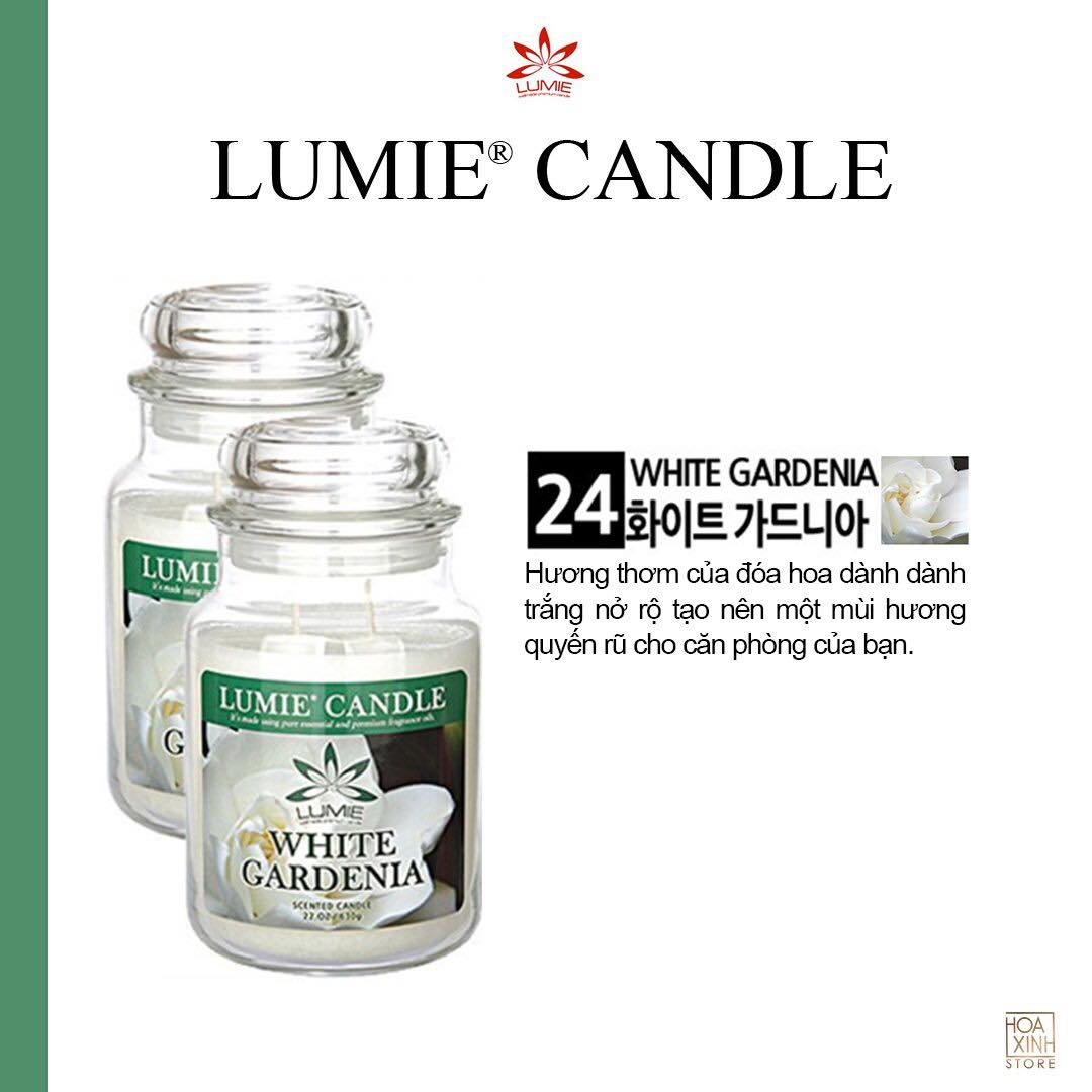 NẾN THƠM CAO CẤP HÀN QUỐC PREMIUM LUMIE LARGE JAR CANDLE - WHITE GARDENIA