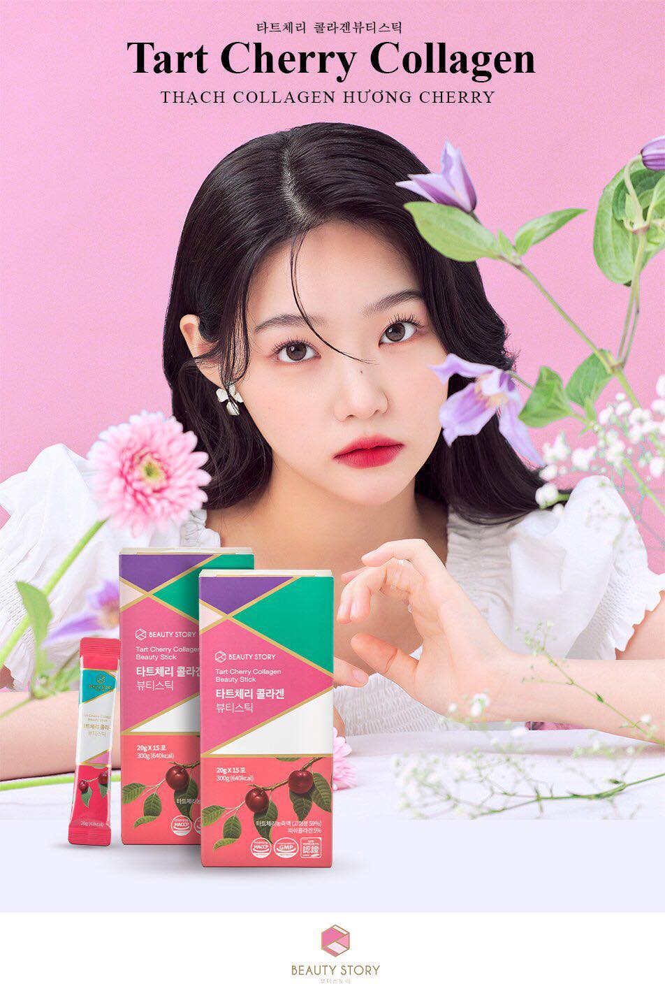 THẠCH COLLAGEN BEAUTY STORY TART CHERRY ĐẸP DA – GIỮ DÁNG CHUẨN COLLAGEN HÀN QUỐC