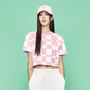 ÁO MLB WOMEN CHECKERBOARD ALLOVER CROP T-SHIRTS PHILADELPIA PHILLIES