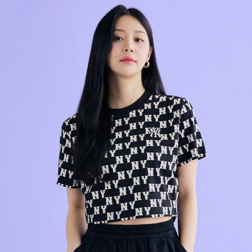 ÁO MLB WOMEN`S CLASSIC MONOGRAM CROP T-SHIRTS NEW YORK YANKEES
