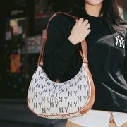 TÚI MLB BIG CLASSIC MONOGRAM JACQUARD L-HOBO BAG NEW YORK YANKEES - CREAM