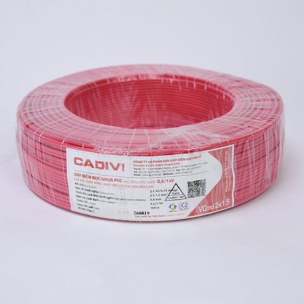 Dây điện Cadivi VCmd 2×1.5 – 0,6/1kV