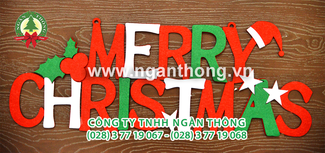 Chữ Merry Christmas (vải nỉ)