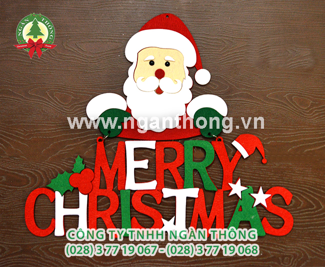 Ông già noel và chữ Merry Christmas