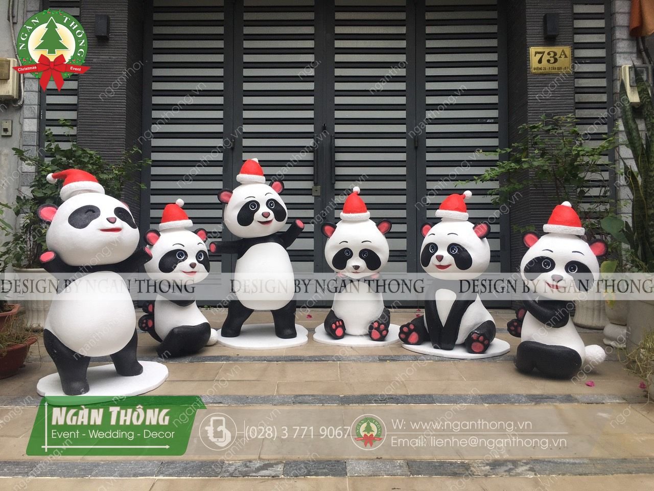 Cụm gấu Panda 6 con