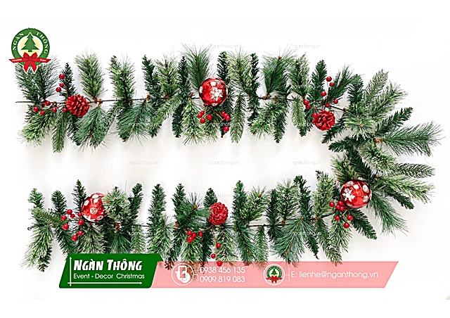 DÂY TRANG TRÍ ĐẦU NHỌN 4 LOẠI LÁ CÓ TRANG TRÍ