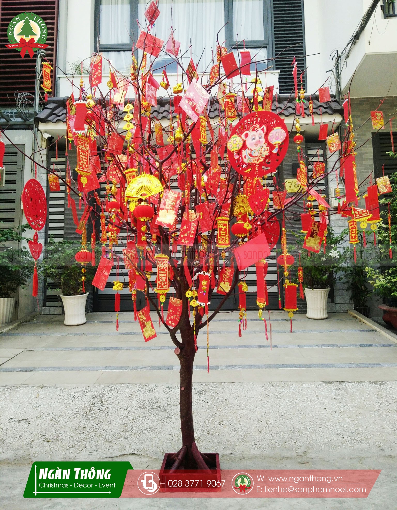 CÂY LÌ XÌ 2.5M (KHÔNG ĐÈN)