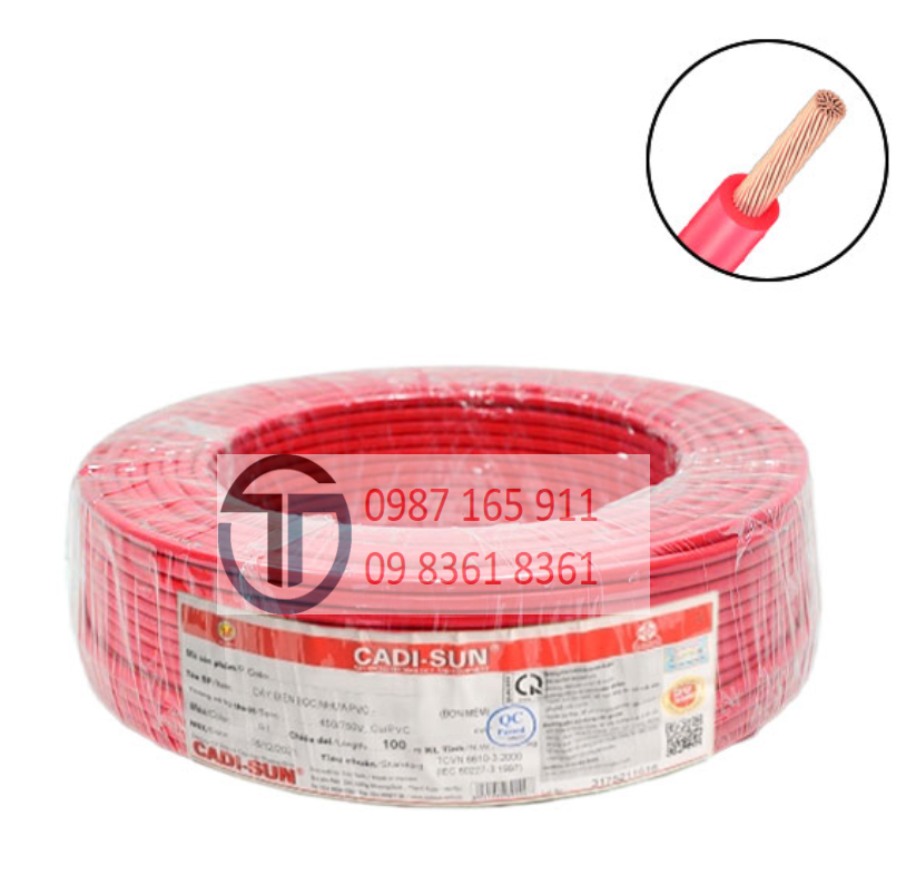 Dây điện nguồn CADISUN 1x2,5mm màu xanh (màu đỏ)