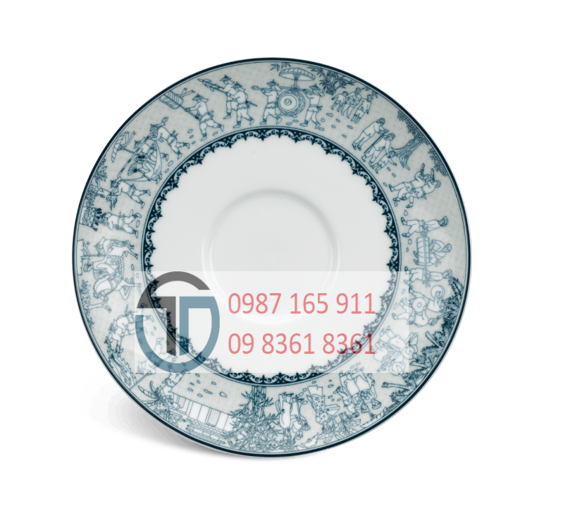 Dĩa lót chén Minh Long Jasmine Vinh Quy Nhạt, loại 15cm